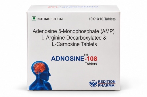 ADNOSINE-108 Tablets (Adenosine 5-Monophosphate (AMP) 2.5mg, L-Arginine Decarboxylated 2.5mg & L-Carnosine 25.0mg) — Redition Pharma Formulations